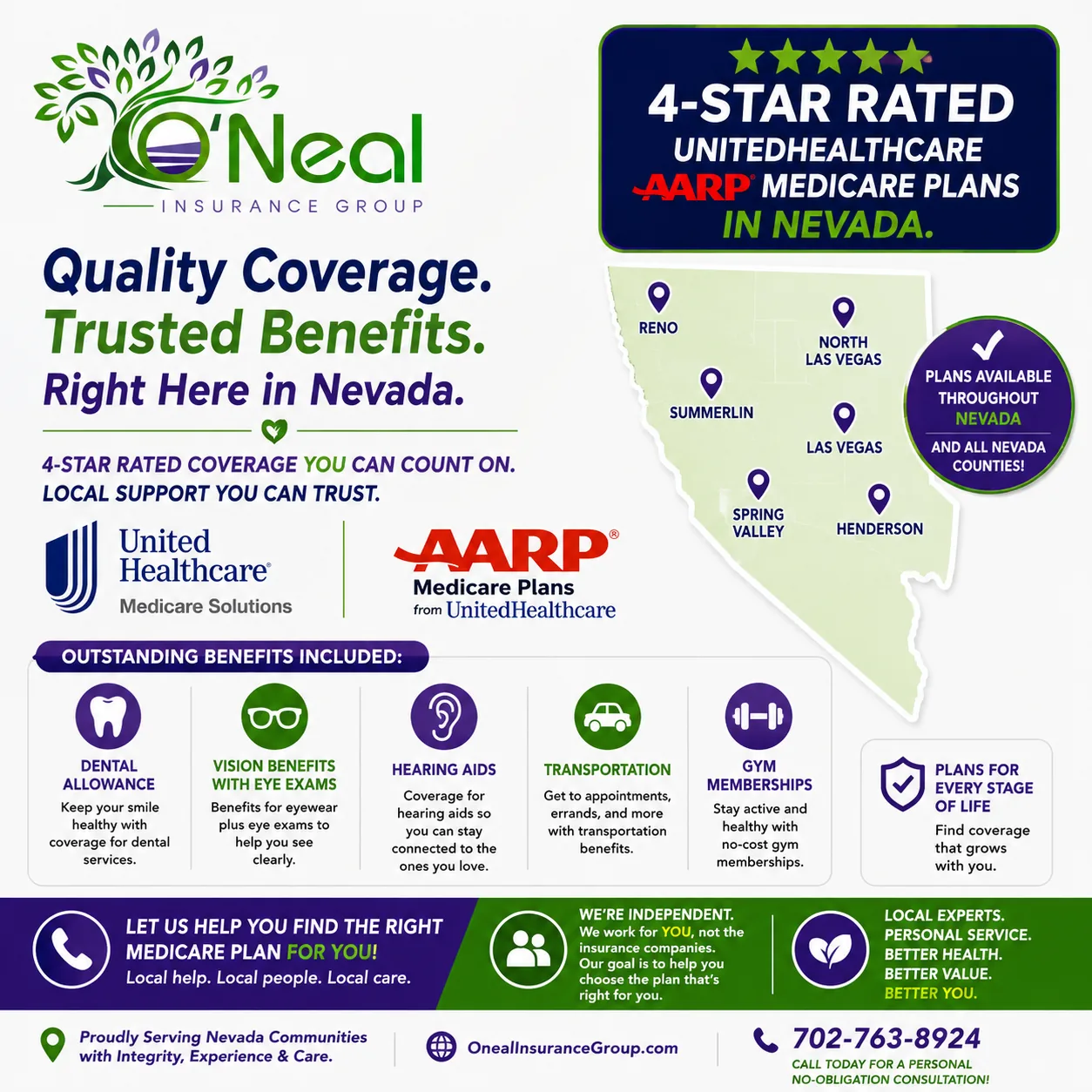 UnitedHealthcare AARP Medicare Supplement plans, 4-star rated, available in Nevada