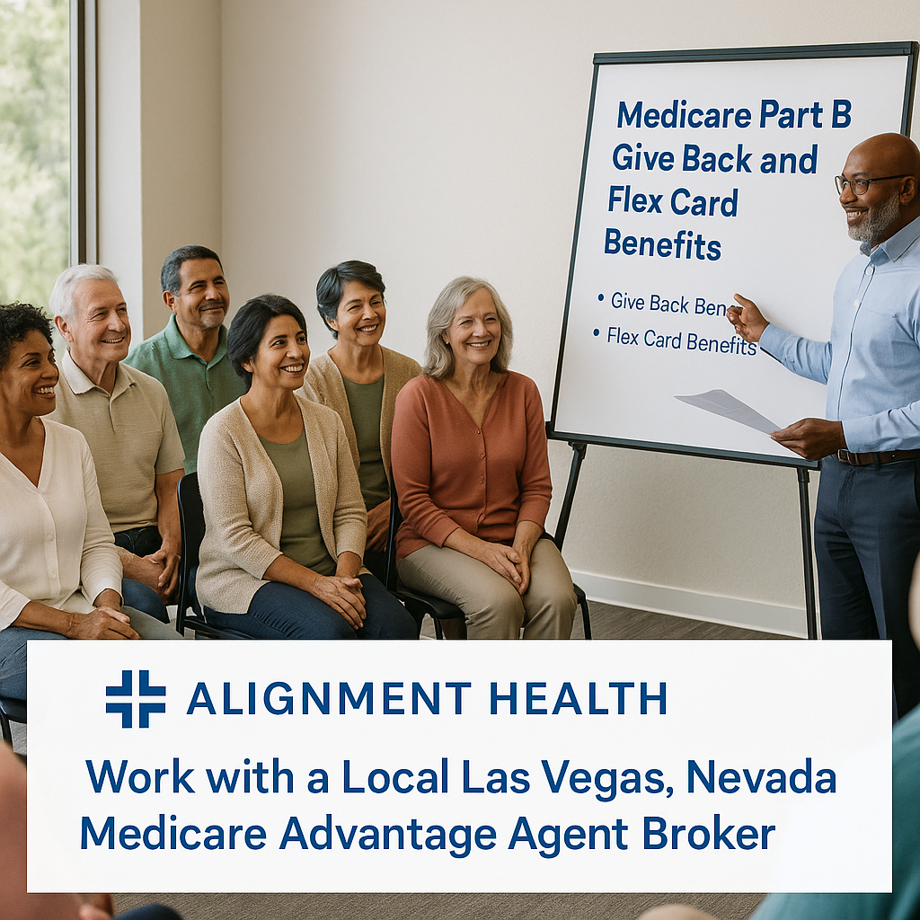 Alignment Health Medicare Advantage Plan C-SNP and D-SNP that have a Part B Give Back and Flex Card Benefits.