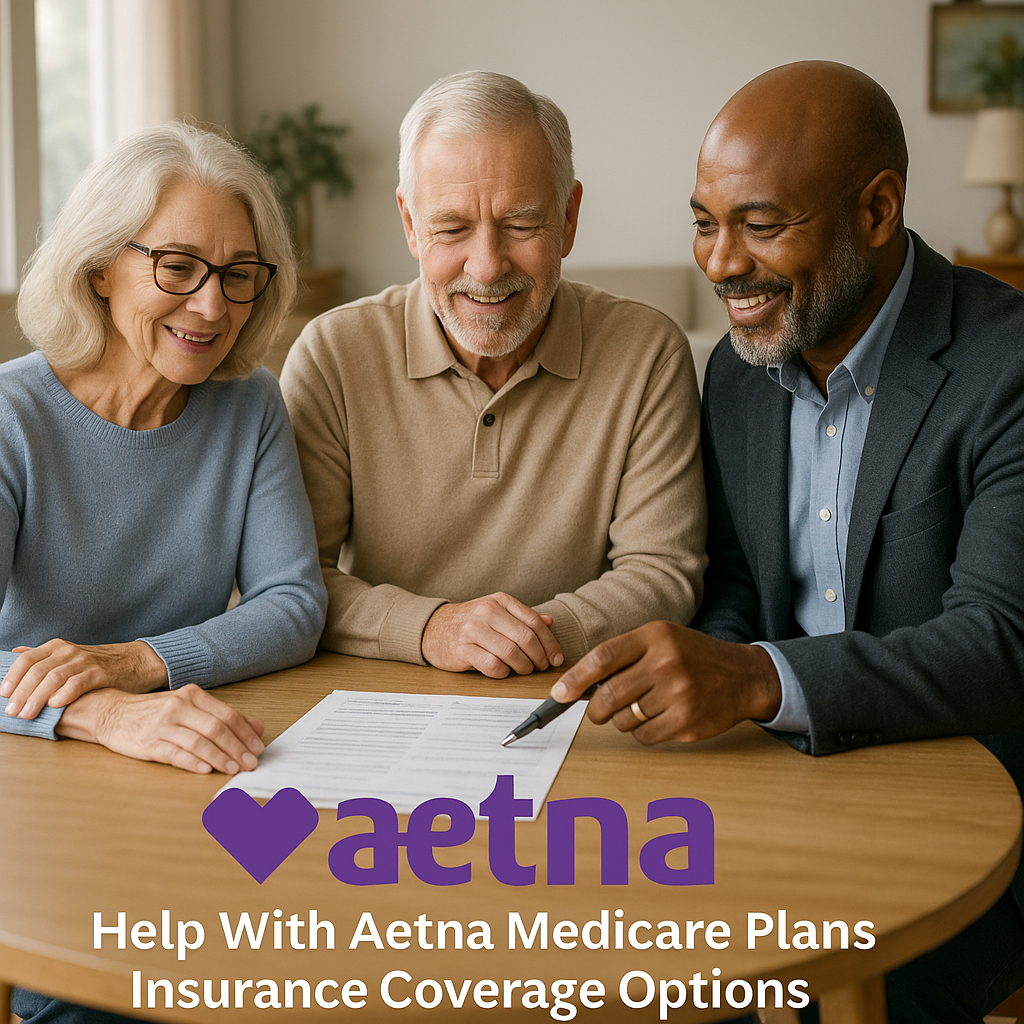 Elderly couple consulting with a friendly agent about Medicare plans outdoors