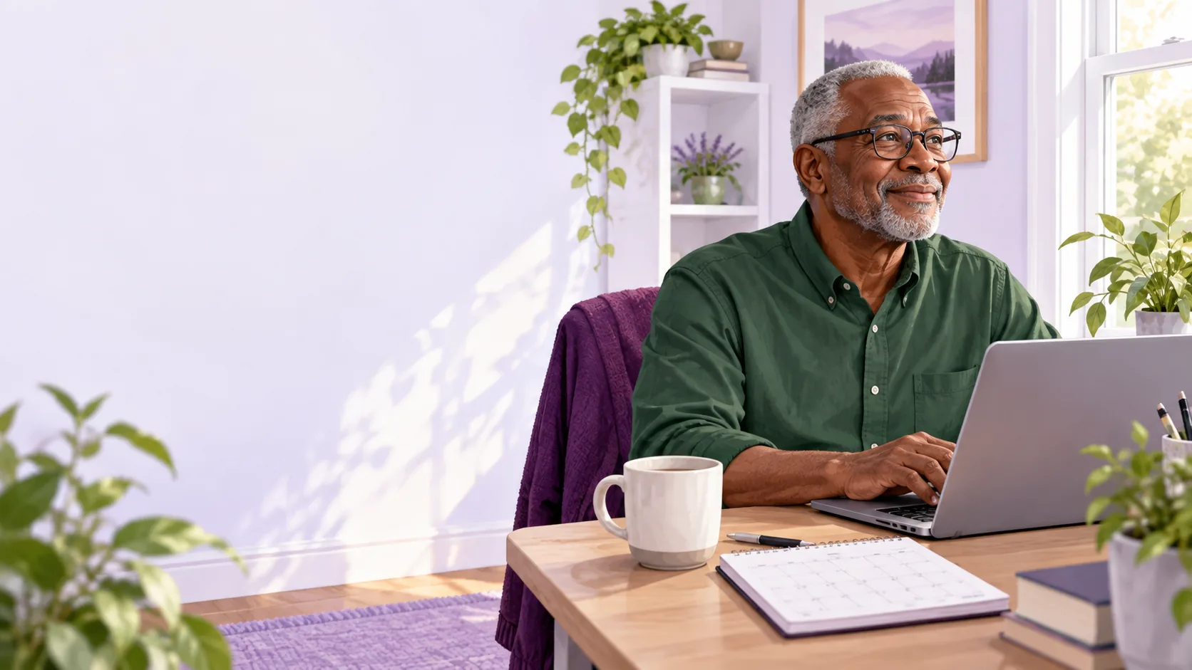 Is the Medicare Age Changing to 67? Eligibility for 1962 and 1963 Birth Years older Black man working at a laptop while considering Medicare and employer coverage.